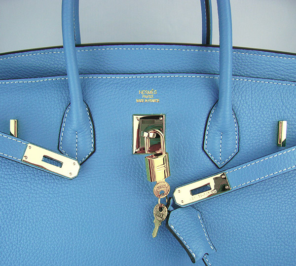 Replica Hermes Birkin 40CM Togo Bag Light Blue 6099 Online